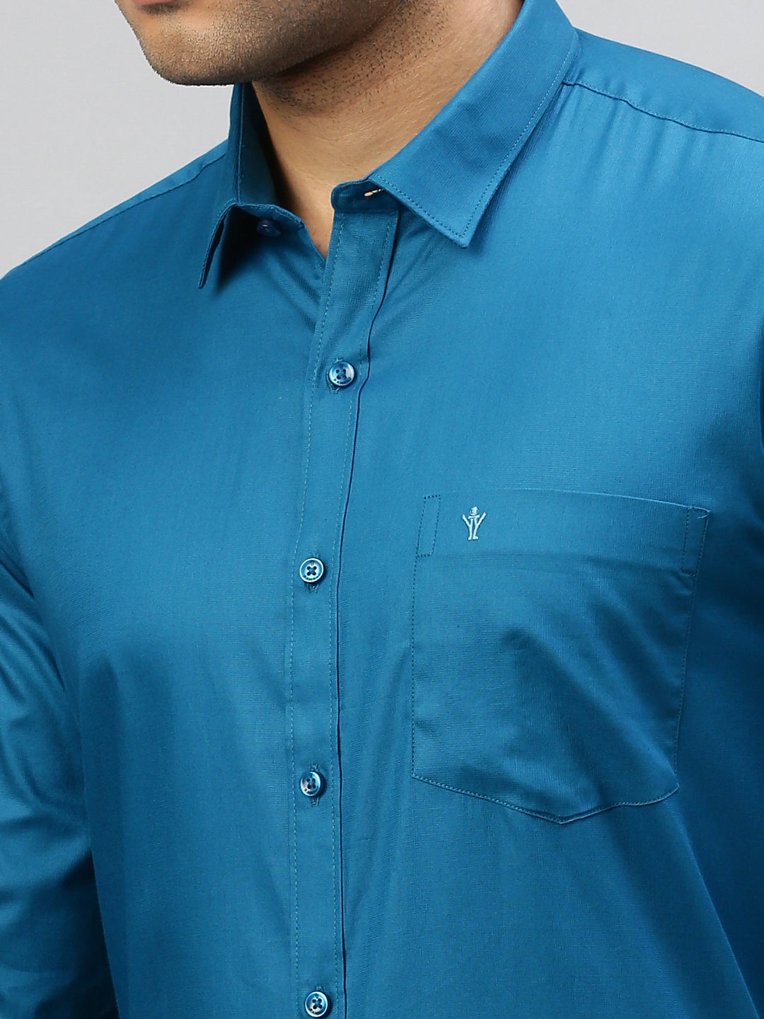 Men 100% Cotton Shirt Blue T47 TW6