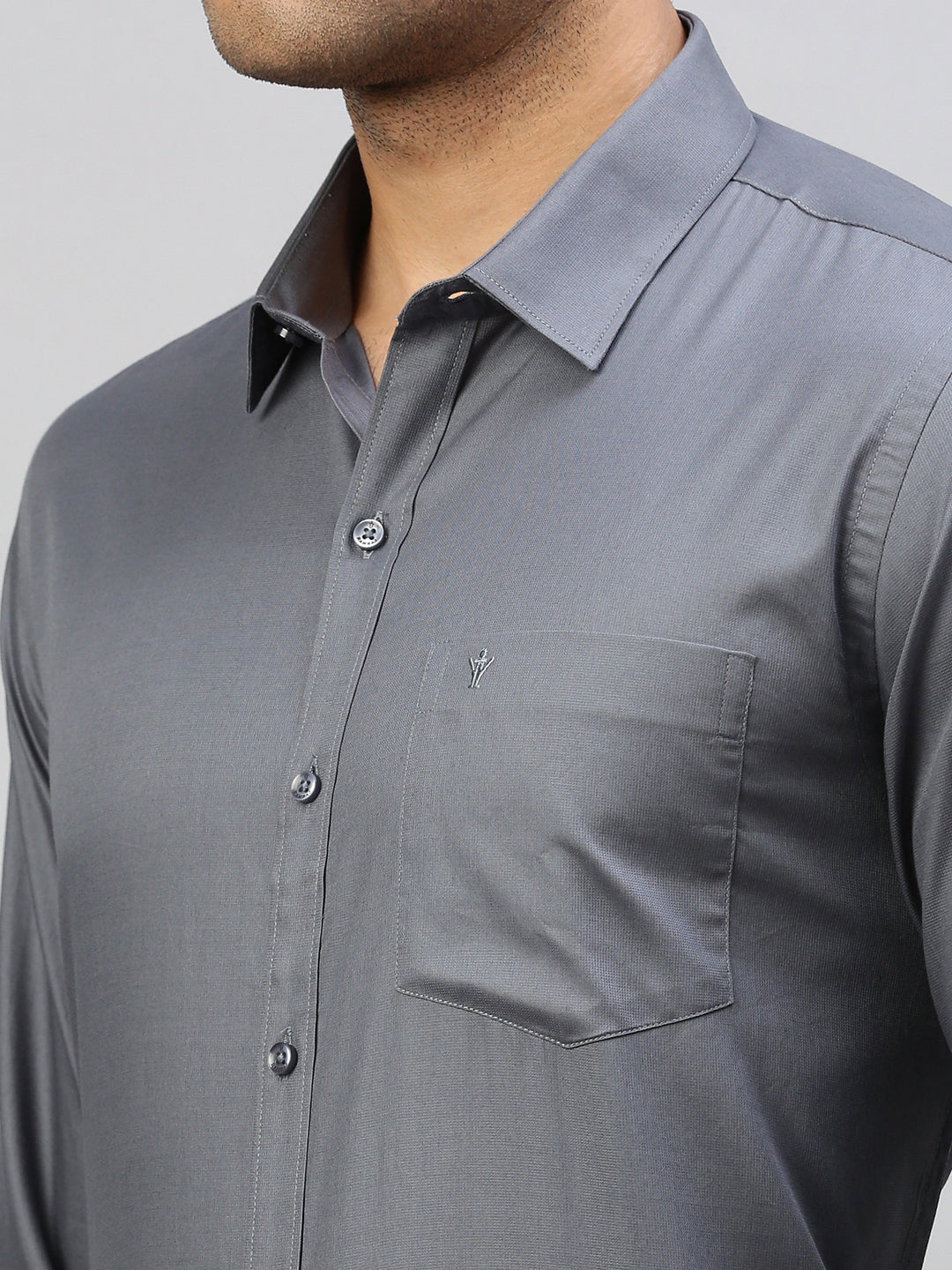 Men 100% Cotton Shirt Grey TW5