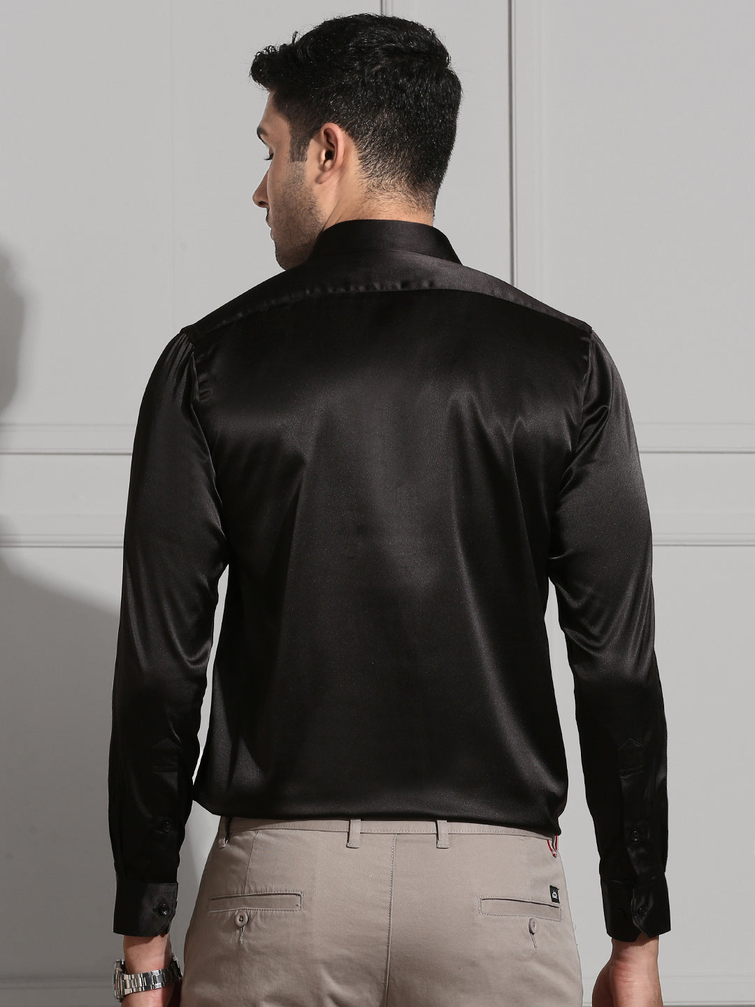 Men Party Wear Black Shirt PS5